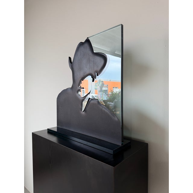 1990's Vintage Robert's for Ancoa Cowboy Art Glass Sculpture For Sale - Image 9 of 15