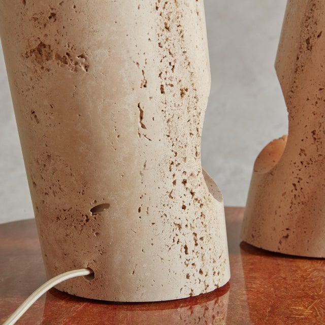 Travertine Table Lamp by Giuliano Cesari for Nucleo, Italy 1971 For Sale - Image 10 of 12
