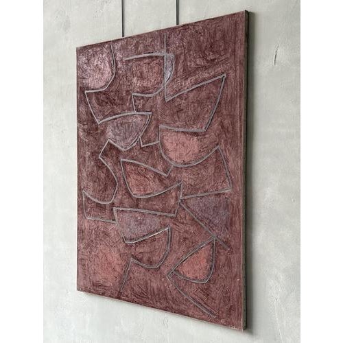 An Abstract acrylic on canvas by French Riviera Artist Georges Ferrato b.1949. Titled; Passe de Temps, Cherasco, October...