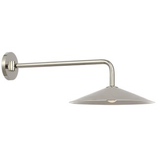 Amber Lewis for Visual Comfort Signature Ponce 9" Articulating Sconce in Polished Nickel with Polished Nickel Shade For Sale