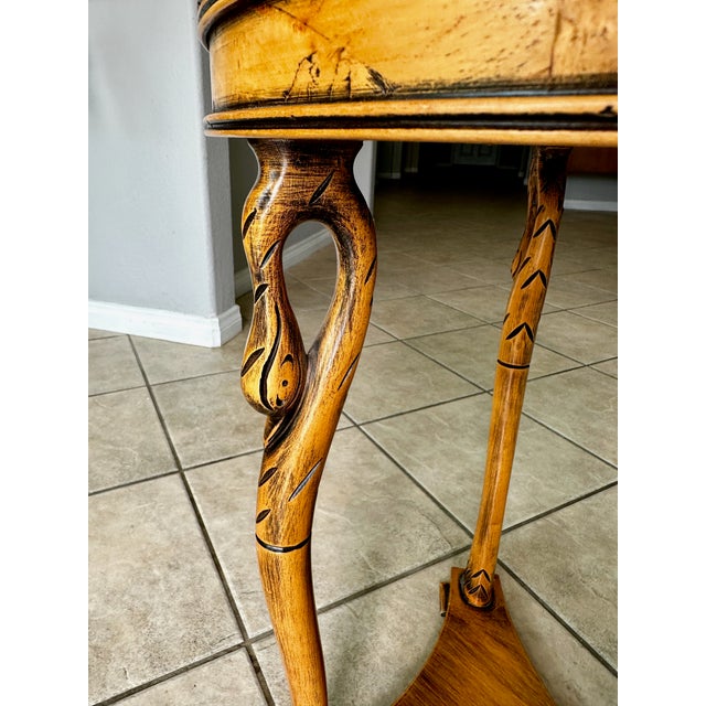 Italian Empire Style Burl Wood Swan Motif Side Table Gueridon For Sale - Image 15 of 18