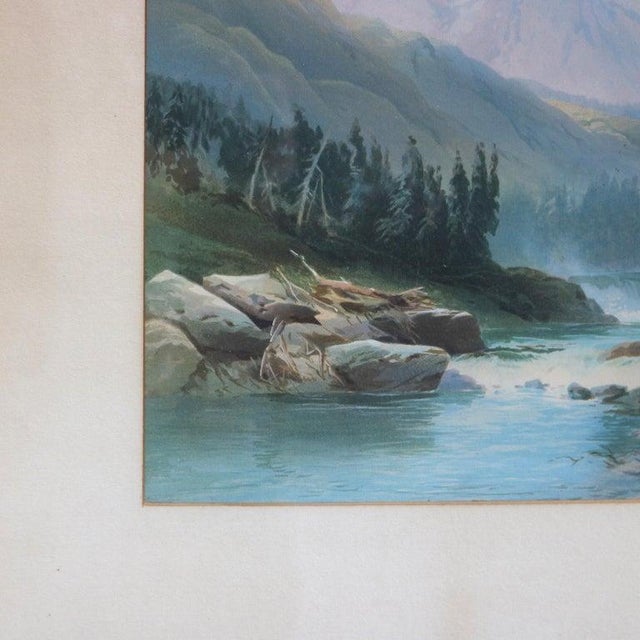 Antique Italian Watercolor Landscape Scene With Ebonized Walnut Frame C1890 For Sale - Image 4 of 13