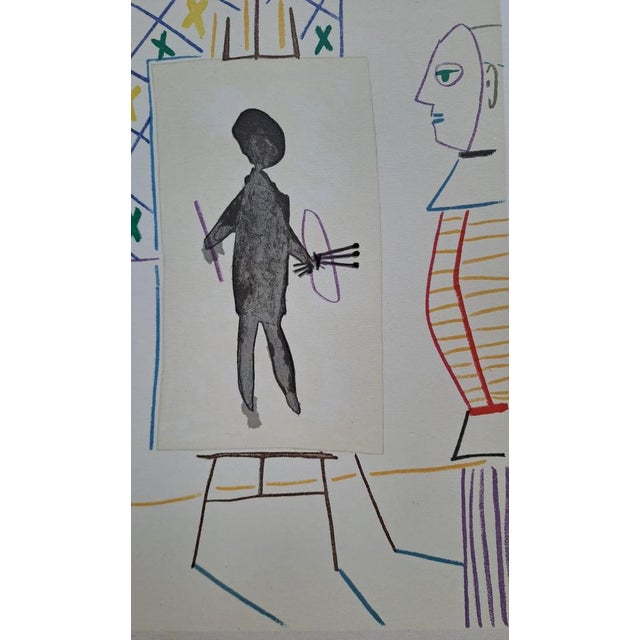 Pablo Picasso (1881-1973) The painter and his masked model, 1954 Color lithograph on thick paper Dated in the plate but...