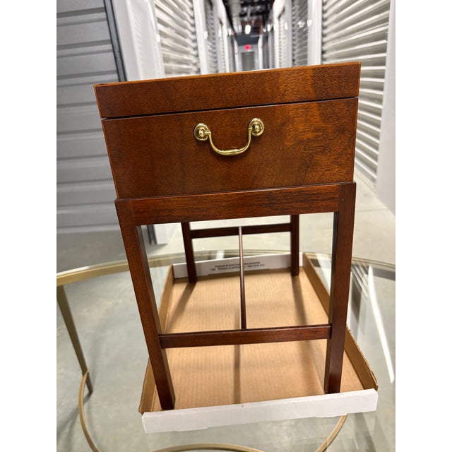 Wood Baker Furniture Inlaid Mahogany Chest on Stand For Sale - Image 7 of 8