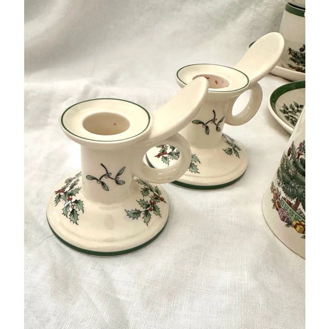 Vintage Spode "Christmas Tree" Dinnerware Set of 66 For Sale In Palm Springs - Image 6 of 12