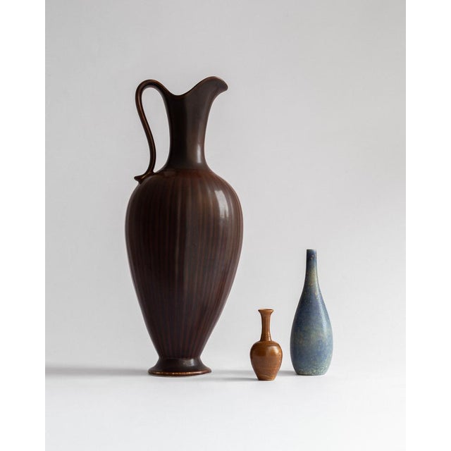 Mid-Century Modern Decorative Stoneware Vase by Gunnar Nylund for Rörstrand, Sweden, 1950s For Sale - Image 3 of 7