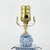 Pair of Vintage Dutch Style Blue and White Hand Painted Pagoda Metal Table Lamps With Cherub and Floral Motif For Sale - Image 12 of 13