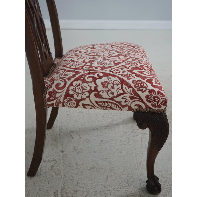 Brown Set of 6 Mahogany Chippendale Style Dining Chairs For Sale - Image 8 of 18