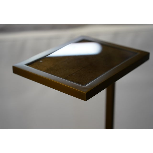 Metal Restoration Hardware: Pair of Brass-Finish Metal Drinks Tables For Sale - Image 7 of 7