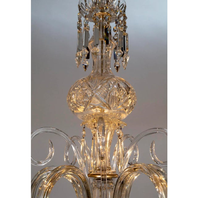 1920s Georgian Style Cut Crystal 5-Light Chandelier For Sale In San Francisco - Image 6 of 12