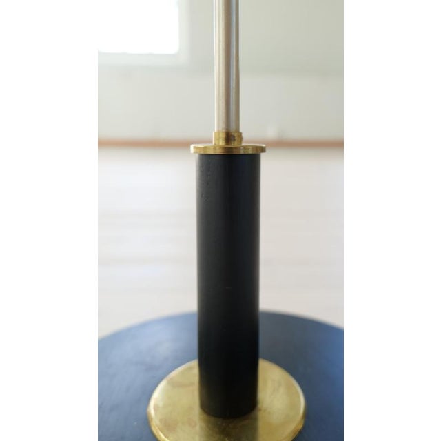 Art Deco Floor Lamp in Brass with Blackened Wood, Sweden, 1940s For Sale - Image 10 of 11