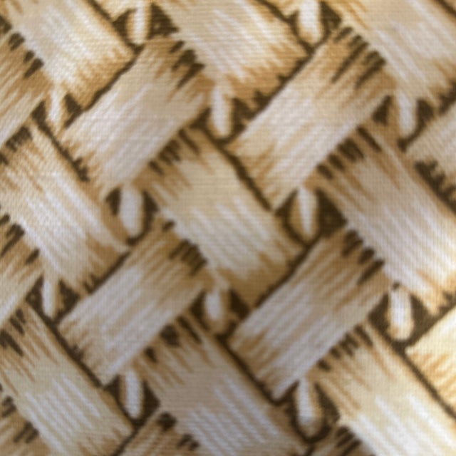 Double sided decorative pillow cover handcrafted from 100% cotton, beige, brown, cream, gold vannerie print. Featuring a...