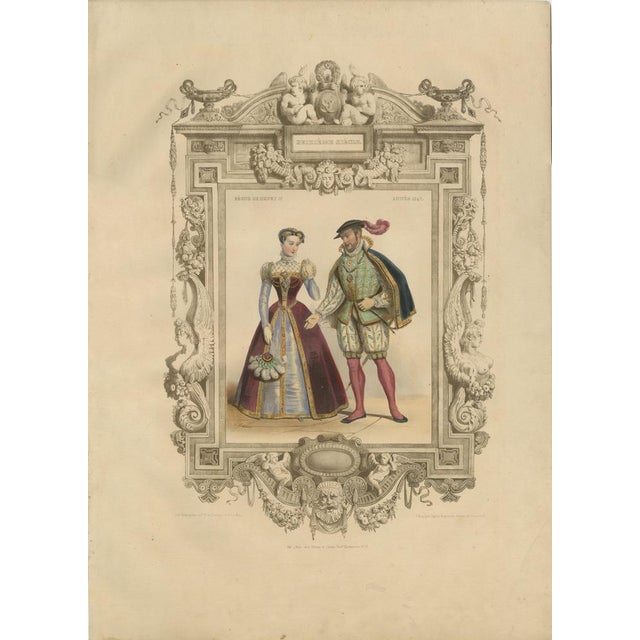Henri II & Catherine De Medici French Court Costume, 1847, Lithograph For Sale - Image 10 of 10