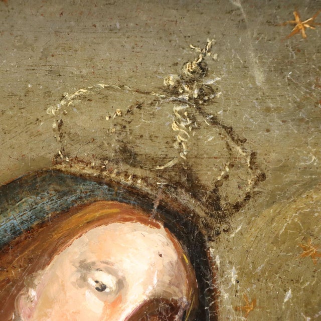 Madonna in Adoration of the Child Jesus, Oil Painting on Canvas, Framed For Sale - Image 4 of 10
