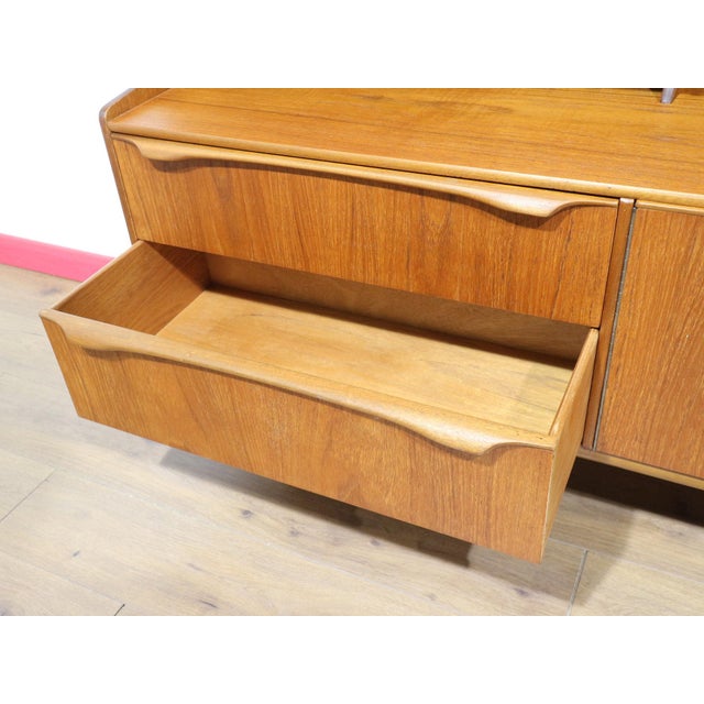 Mid Century Modern Vintage Teak Highboard Credenza Sideboard by S Form Danish Style For Sale - Image 10 of 15