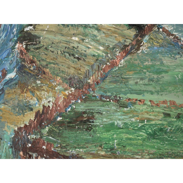 Expressionism Looking Down at the Ranch, Abstract Expressionist Landscape by Alma B. Leamey For Sale - Image 3 of 13