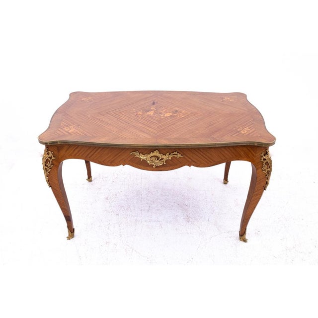 Wood Antique Table with Marquetry, France, 1890s For Sale - Image 7 of 13