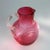 Cranberry Swirl Glass Water Pitcher with Applied Glass Handle 20thC Measures - 8.5"H x 7.5"W x 6.25"D