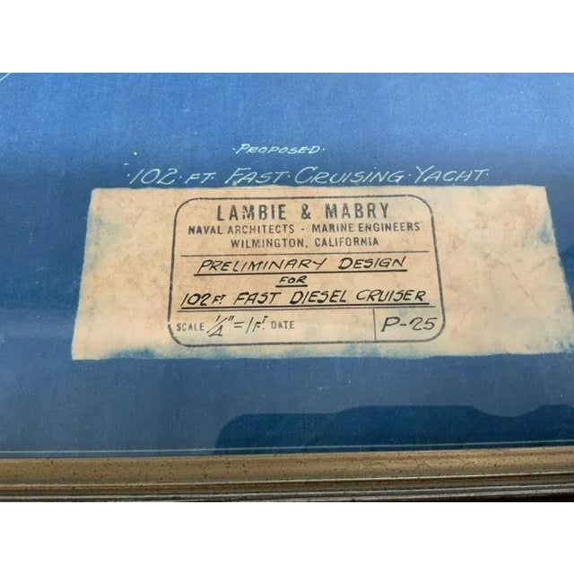 Early 20th Century 1920's Yacht Blueprint by Lambie and Mabry For Sale - Image 5 of 6