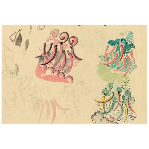Modern Jean Mary Ogilvie, Art Deco Abstract Pattern Design, 1930s, Gouache For Sale - Image 3 of 4