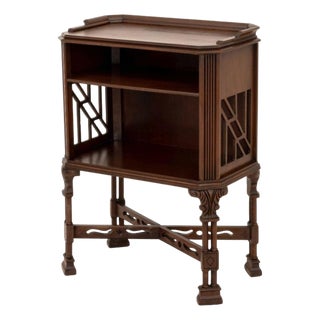 Neoclassical Style Walnut Side Table Bookcase For Sale
