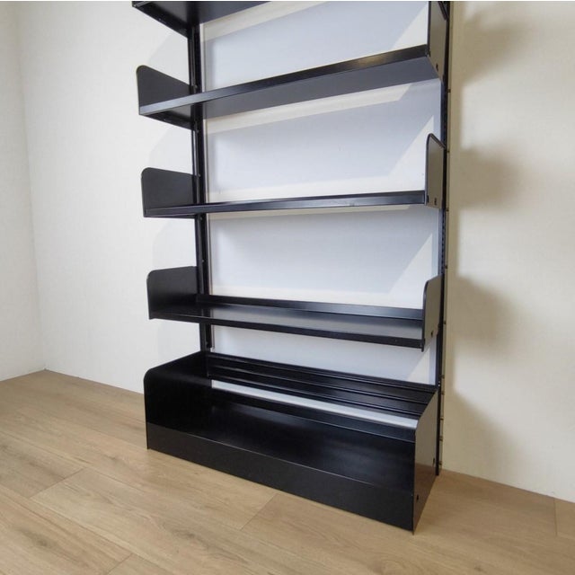 1970s Black Metal Congress Bookcase attributed to Lips Vago, 1970s For Sale - Image 5 of 11