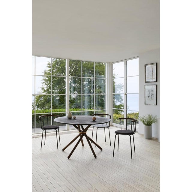 Hector Dining Table 120 with Concrete Top and Dark Oak Legs by Eberhart Furniture For Sale - Image 11 of 13