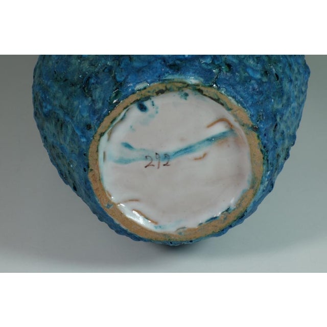 Blue Mid-Century Italian Blue Ceramic Vase by Matteo di Lieto for Vietri, 1950s For Sale - Image 8 of 9