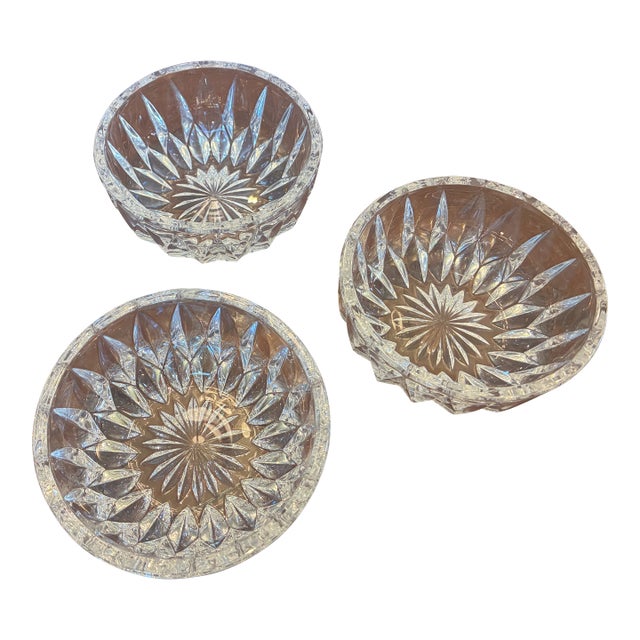 Mid 20th Century Lead Crystal Bowls - Set of 3 For Sale