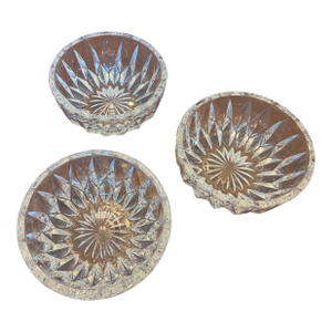 Mid 20th Century Lead Crystal Bowls - Set of 3