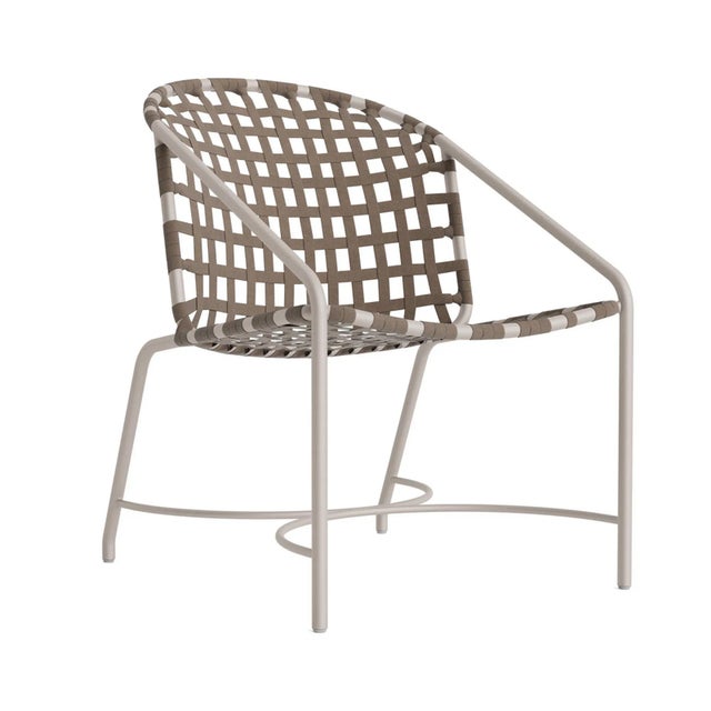 Brown Jordan Kantan Aluminum Suncloth Arm Chair, Dove frame with Mica fabric For Sale - Image 12 of 12