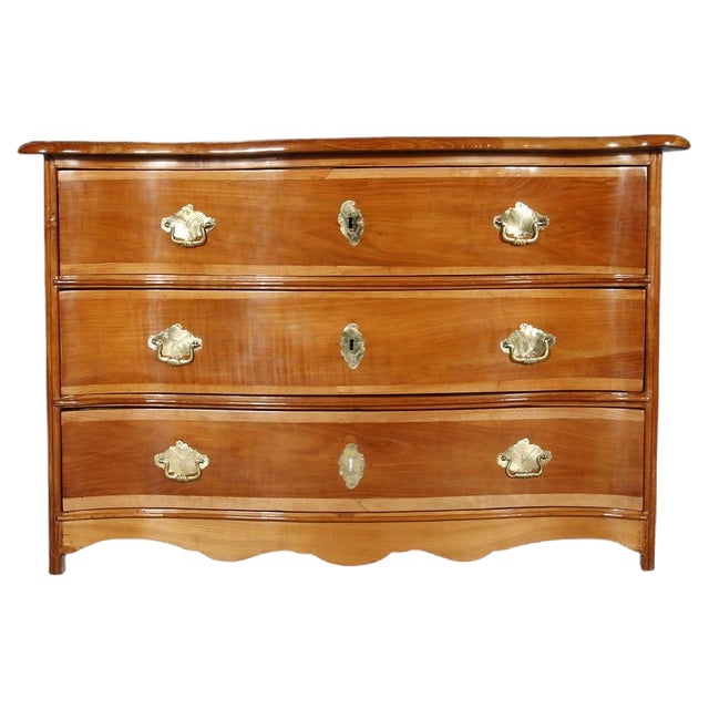 18 Century Baroque Cherry Chest of Drawers, 1750s For Sale