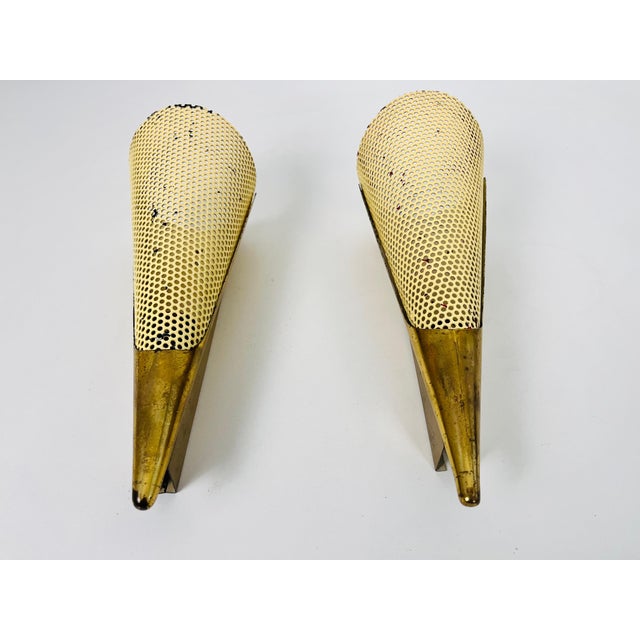 Metal Brass Sconces by Maison Lunel, 1960, France - A Pair For Sale - Image 7 of 13