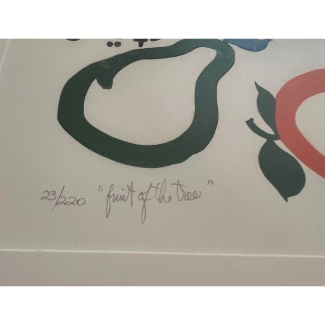Mid 20th Century Mid 20th Century Mordechai Rosenstein “Fruit of the Tree” Framed Signed Serigraph on Paper For Sale - Image 5 of 7