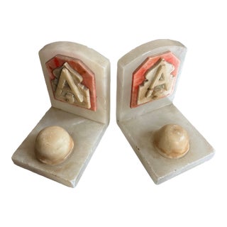 Vintage Wwii Evac Hospital Army Helmet Marble Bookends For Sale
