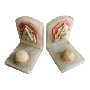 Vintage Wwii Evac Hospital Army Helmet Marble Bookends