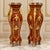 Magnificent pair of French Rococo style pedestal columns crafted from fine wood and richly embellished with ornate bronze...