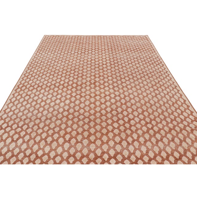 Rug & Kilim Rug & Kilim’s Modern Block Print Rug in Pink with Cream Floral Patternn - 12x15 For Sale - Image 4 of 7