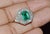 Gia Certified 3.98ct Natural Zambian Emerald & Diamond Tiered Halo Milgrain 18k White Gold Ring, Size 6.5 For Sale - Image 11 of 16