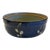 Vintage Studio Stoneware Bowl in Cobalt Blue With Hand-Painted Botanical Motif For Sale