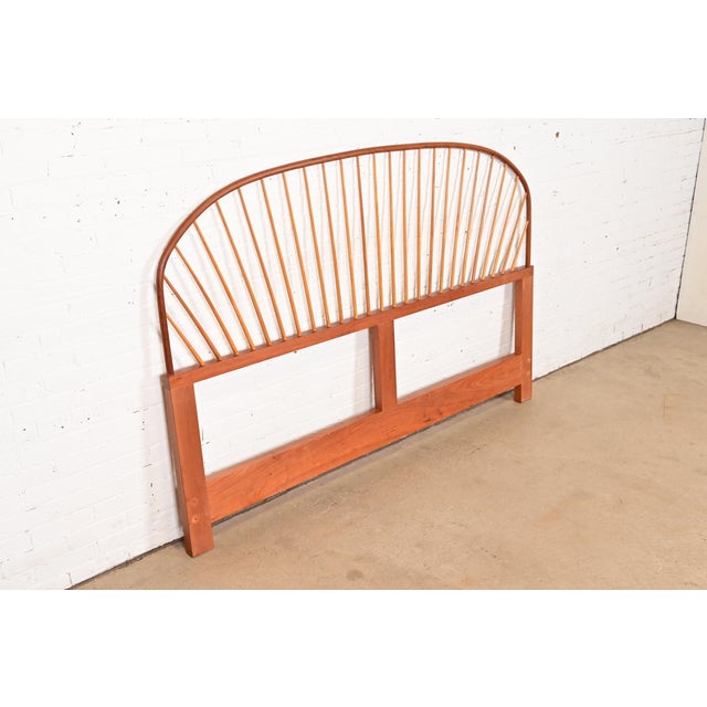 Thomas Moser Thomas Moser Shaker Carved Cherry Wood King Size Spindle Headboard For Sale - Image 4 of 8