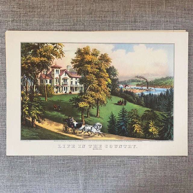 1951 Travelers Currier & Ives Framing Prints – Vintage Americana Art Set - Set of 12 For Sale In Cleveland - Image 6 of 12