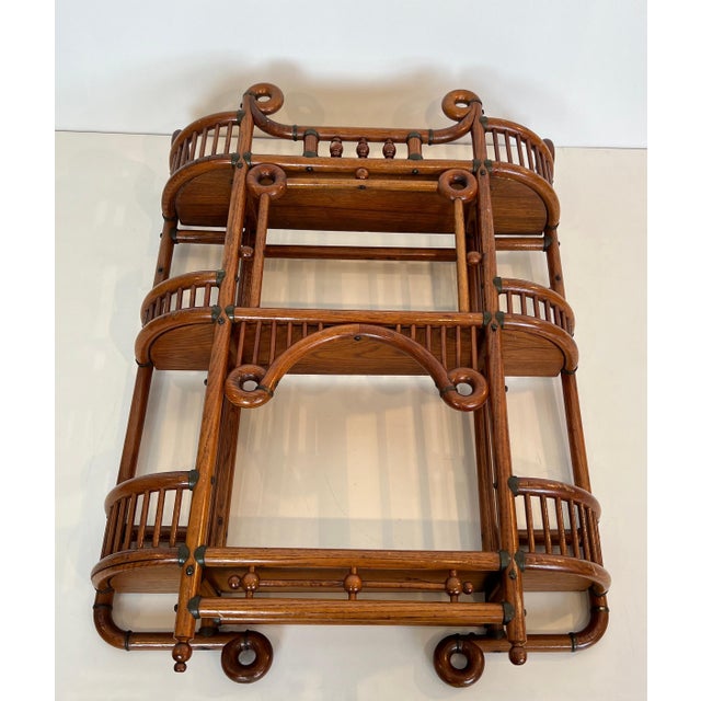 Bentwood and Brass Wall Shelves Unit. Austrian Arts & Crafts Works Circa 1900 For Sale - Image 12 of 12