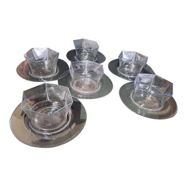 1970s Carlo Moreti Murano Glass Desert Service - 12 pcs For Sale