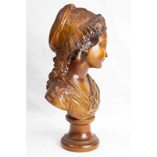 Wooden Bust of a French Peasant Woman, 1980s For Sale - Image 3 of 8
