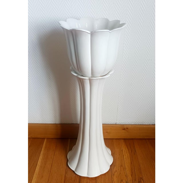 Vintage Italian Earthenware Planter on Stand, 1970s For Sale - Image 3 of 9