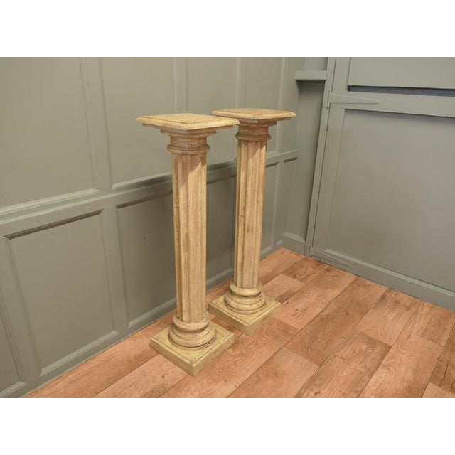 Vintage Classical Columns in Distressed Crackle Finish, 1960, Set of 2 For Sale - Image 3 of 7