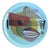 Large Plate with Cubist Decoration by Janou Pitons for the Breton Artistic Earthenware Factory of Porcin, 1950 For Sale