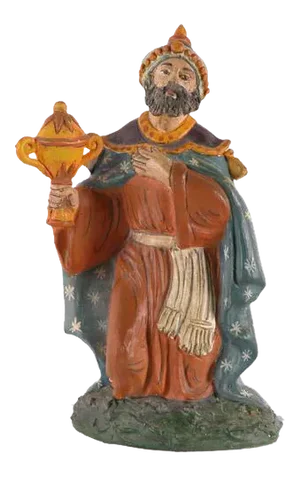 1990s Italian Hand Painted Ceramic Featuring Male Figure - Holiday Decor
