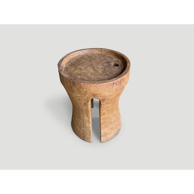 2010s Andrianna Shamaris Teak Wood Tray Style Side Table For Sale - Image 5 of 6